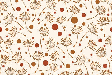 seamless pattern of blowball flowers for background, fabric, wrapping, etc