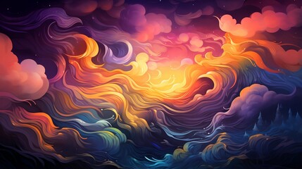 a pattern inspired by the Aurora Borealis.