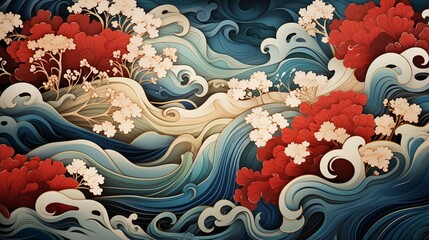 a pattern inspired by traditional Japanese kimono s.