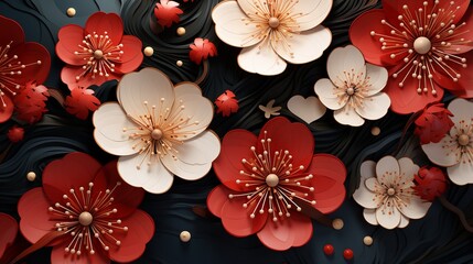 a pattern inspired by traditional Japanese kimono s.