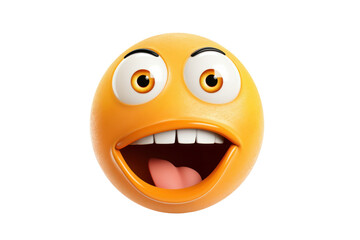 Fototapeta premium Fried Egg Emoji, Big Cartoon Egg Yolk and Smiley Face