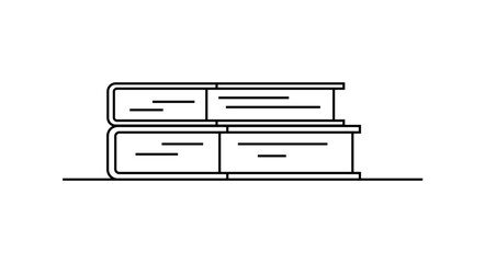 Minimalistic illustration of a stack of books, representing themes of education, knowledge, and academic learning. Ideal for educational materials, libraries, or academic contexts.