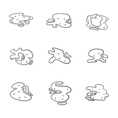 Obraz premium Puddle doodle line icon. Hand drawn outline. Concept isolated illustration
