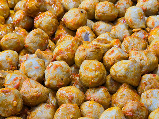 Asian style fish balls and sausages, Asian street food