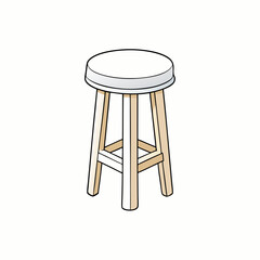 White Background Vector Design for Stool