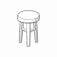 White Background Vector Design for Stool