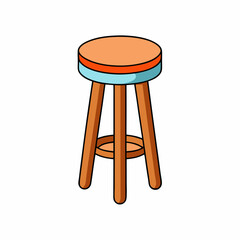 White Background Vector Design for Stool