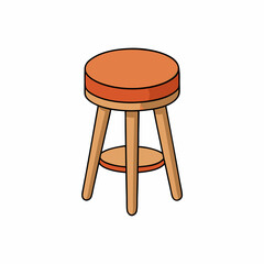 White Background Vector Design for Stool