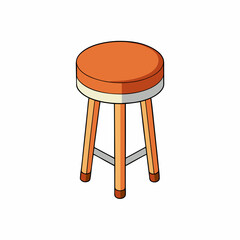 White Background Vector Design for Stool