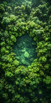 Aerial photography of a rainforest captured with an angel shot perspective, featuring perfect composition and super realistic details.