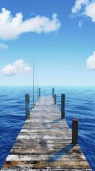 Obraz premium Wooden Pier Leading Out to the Sea.