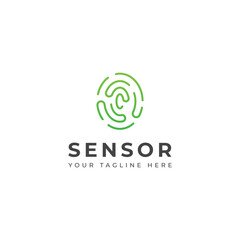 Creative sensor logo, fingerprint logo vector design 