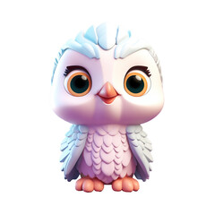 Obraz premium 3d render of cute owl isolated on transparent background