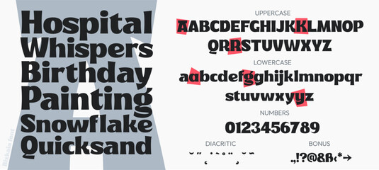 Abstract fashionable alphabetic font. SanMinimalistic modern urban fonts for logos, brands, etc. High-quality typographic font in upper and lower case, with numbers and diacritics. Vector illustration