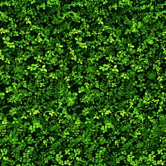 Obraz premium A seamless pattern background featuring a cartoony solid green design with tiny leaves.