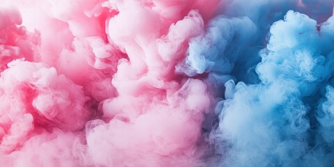 Fototapeta premium Vivid blue pink smoke swirls for artistic background