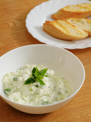 Tzatziki salad in bowl