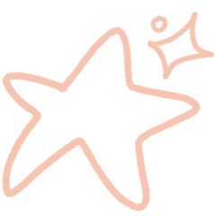 pastel orange star and sparkle