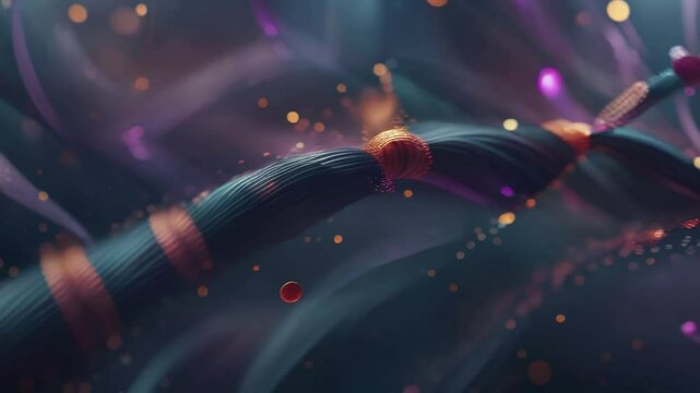 Neural networks or brain cells connections movement's transform to geometrical form