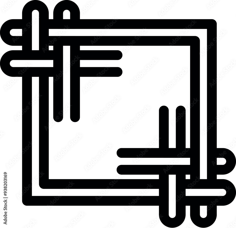 Poster simple vector icon representing a crop tool function, useful for user interface design