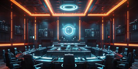 Modern Command Center, High-Tech Corporate Operations