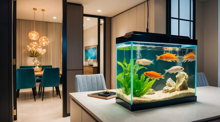 Aquarium in a modern apartment