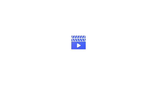 Movie clapping board icon. video shoring action board icon animation.