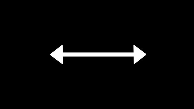 Double side arrow icon, distance concept double side arrow animation. left and right side arrow animation.