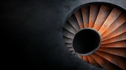 Abstract Rusty Spiral Staircase