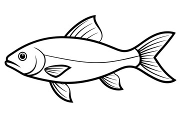 Big Fish Line Art Vector Illustration