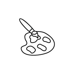 Colour Pallet icon design with white background stock illustration