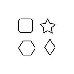 Basic Shapes icon design with white background stock illustration