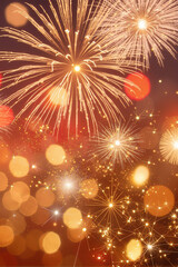 Abstract Background with Festive Bokeh Lights on New Year's Eve - Perfect for Celebratory and Holiday-Themed Designs.