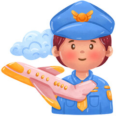 Watercolor  Avatar Pilot profession character