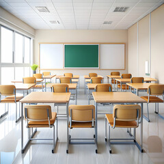 a classroom on white background