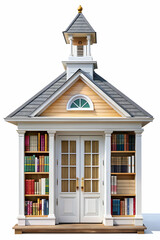 Obraz premium a small library building on white background