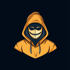 hacker mascot for esport logo team. hacker holding mascot illustration