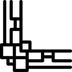 Abstract geometric shape forming a right angle, perfect as a corner design element