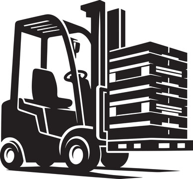 black forklift carrying pallets clip art preview