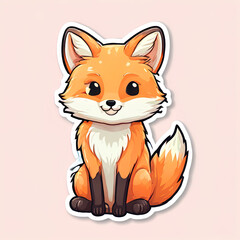Cute cartoon fox illustration with big eyes and fluffy tail.