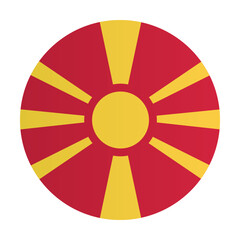 Obraz premium North Macedonia flag. Circle badge