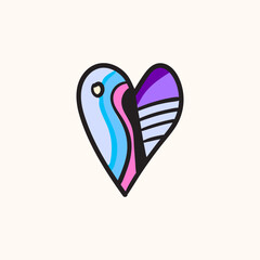 Love Heart Symbol Icon, valentine. colorful geometric decorative illustrations.