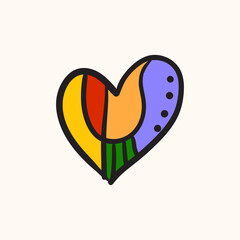 Love Heart Symbol Icon, valentine. colorful geometric decorative illustrations.