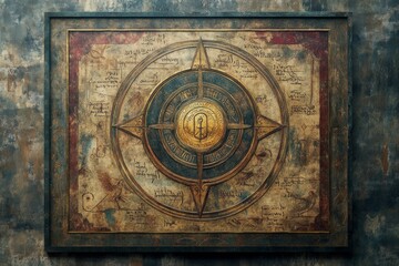 Obraz premium Seal of Solomon Ancient Manuscript Judaism, Islam Religion Spiritual Symbol