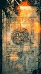 Fototapeta premium Seal of Solomon Ancient Manuscript Judaism, Islam Religion Spiritual Symbol