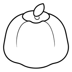 A simple single-line art drawing of a beautiful white Background white Quince Jelly