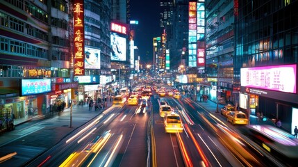 Fototapeta premium Hong Kong Cityscape at Night