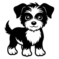 A cute puppy silhouette