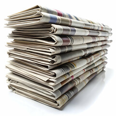 news papers on white background