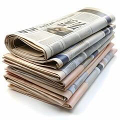 news papers on white background